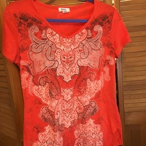 Orange embellished T-shirt